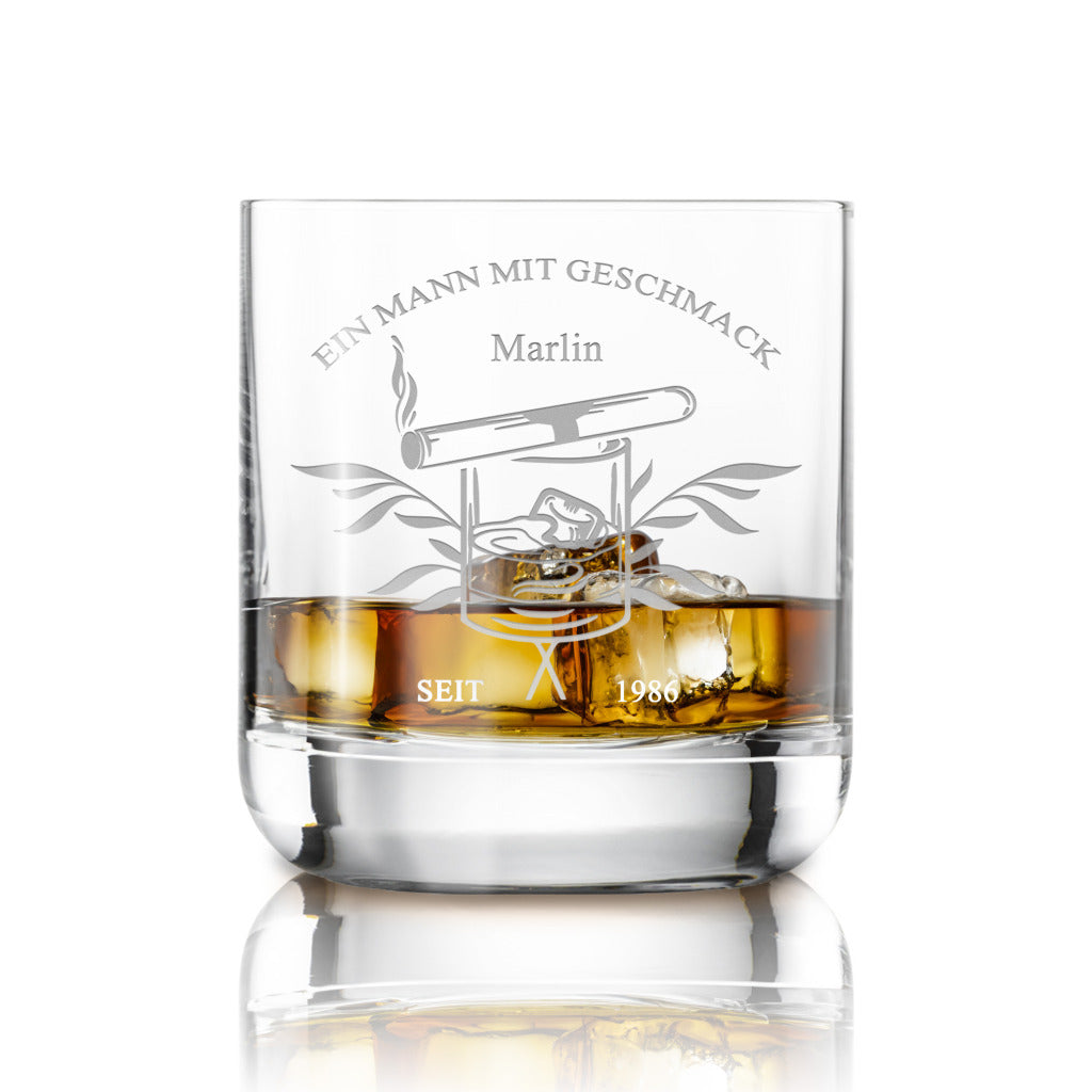 Verre à Whisky Personnalisé avec Gravure Laser | Nom & Motif au Choix