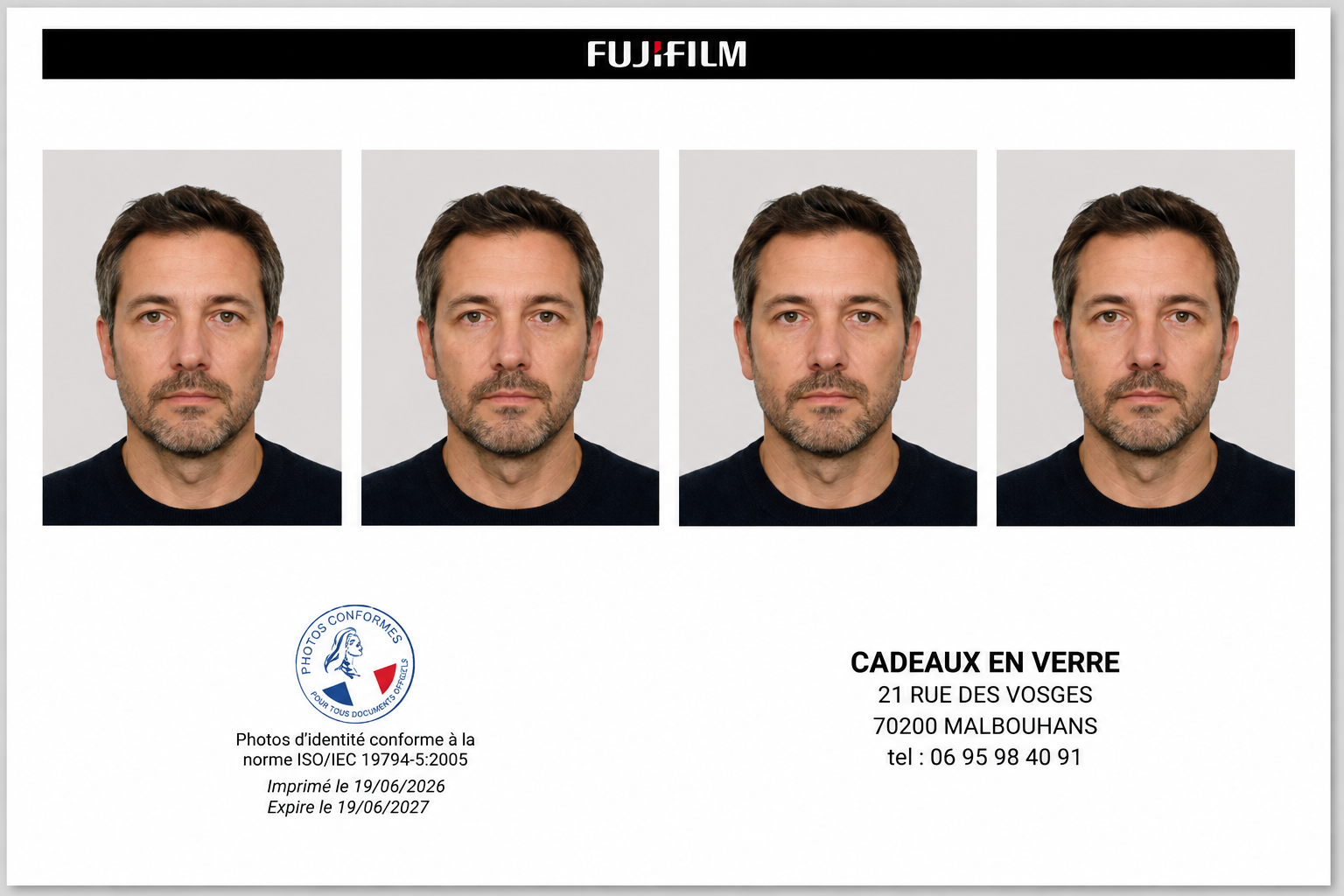 Photo d'identité officielle 35×45 mm