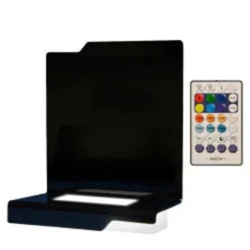 Socle lumineux LED noir avec télécommande pour cadeau en verre personnalisé