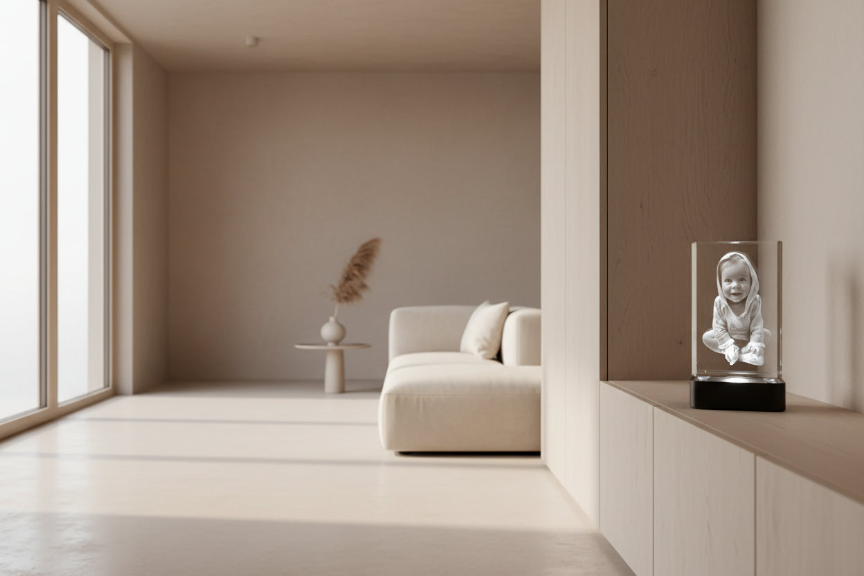 Bloc de verre 3D personnalisé - idée cadeau