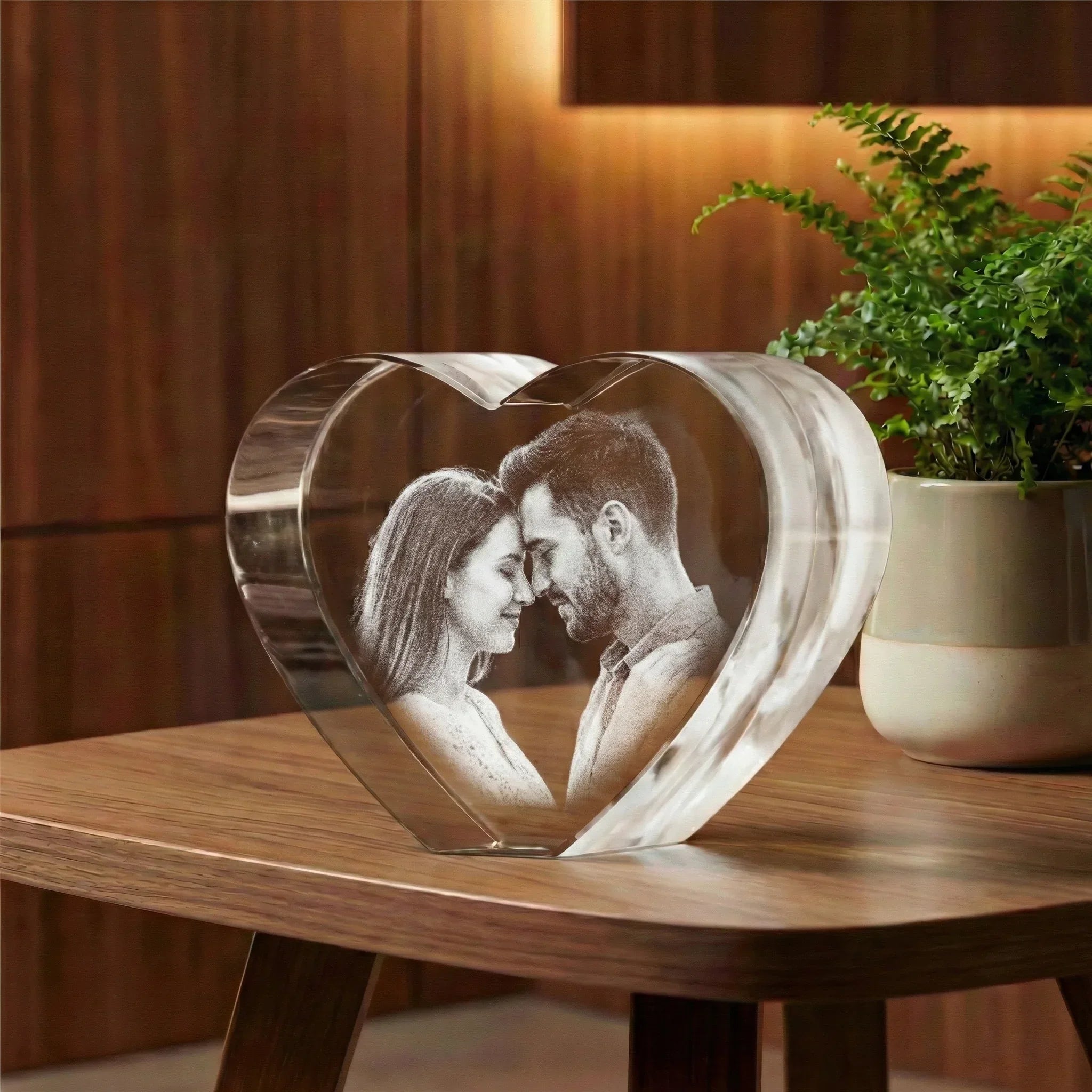 Coeur M - Gravure Laser 2D Élégante et Personnalisée