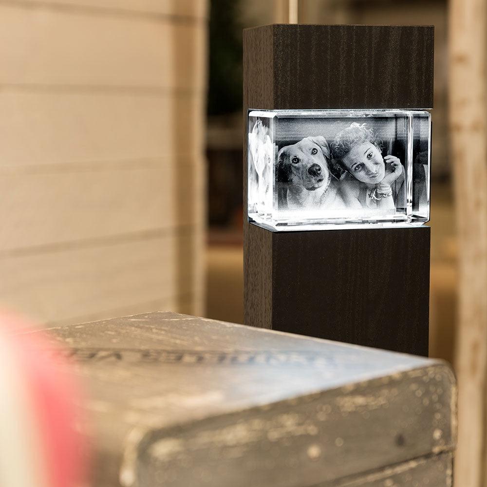 Colonne lumineuse à LED pour bloc de verre L paysage - Cadeaux en verre