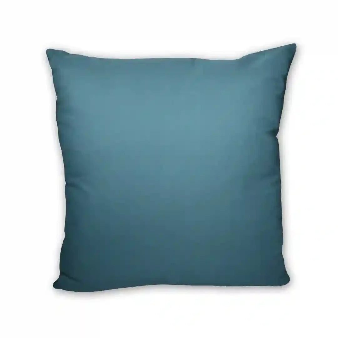 Coussin carré bleu uni, tissu lisse, décoration intérieure moderne