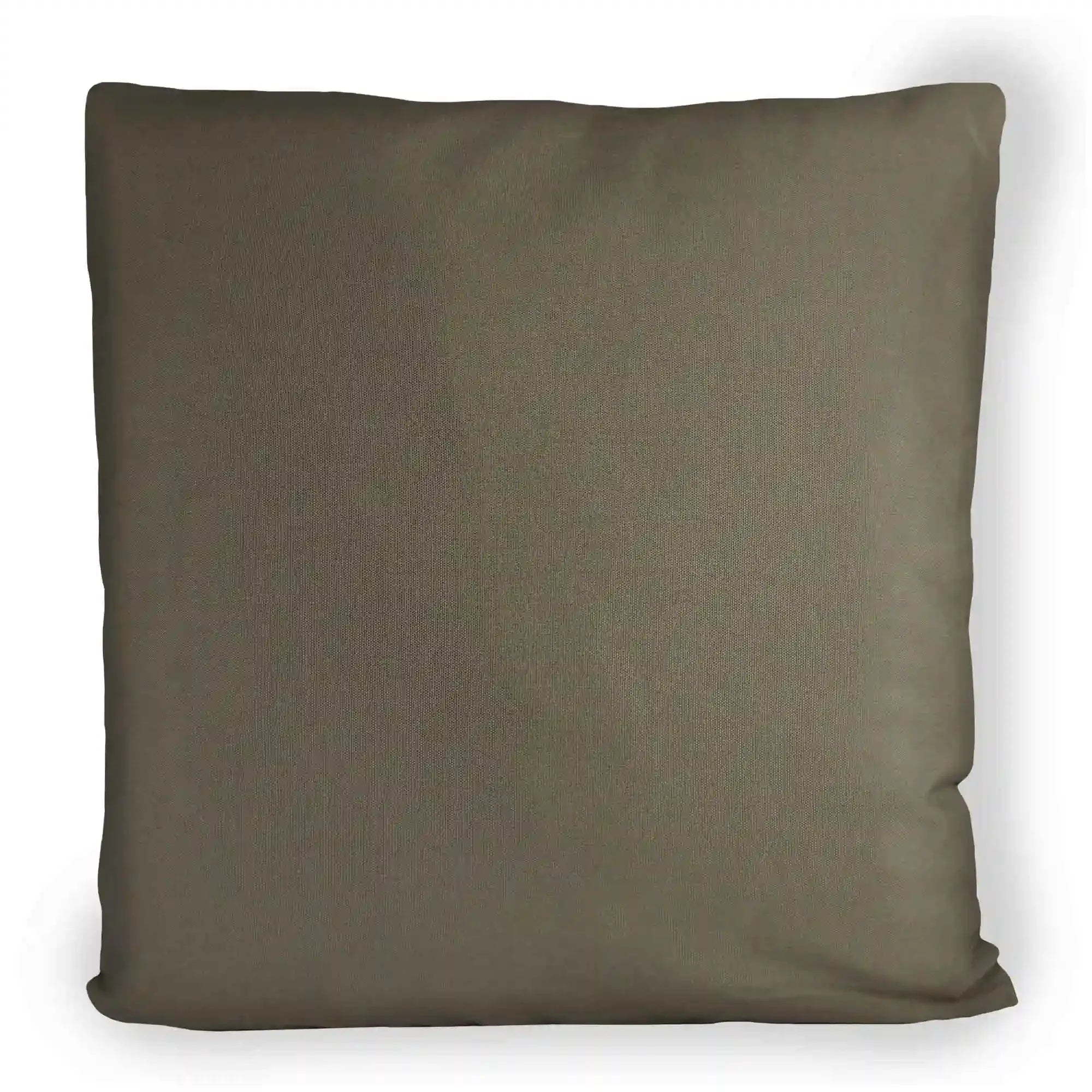 Coussin carré couleur moka, texture douce, accessoire déco intérieur moderne