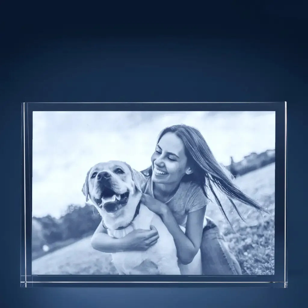 Plaque de Verre Prisme Géant Paysage Gravée 2D - Cadeau Élégant