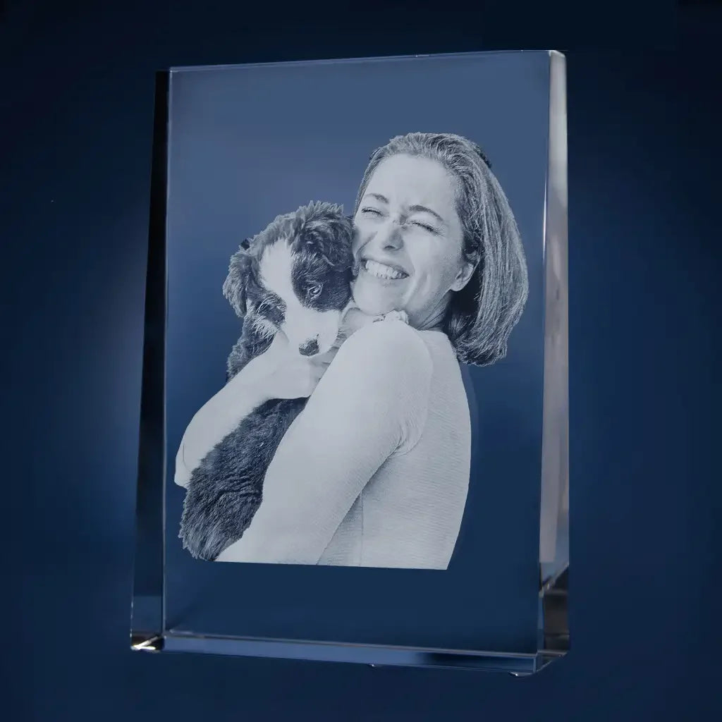 Plaque de Verre Prisme XL Portrait - Gravure 2D Élégante