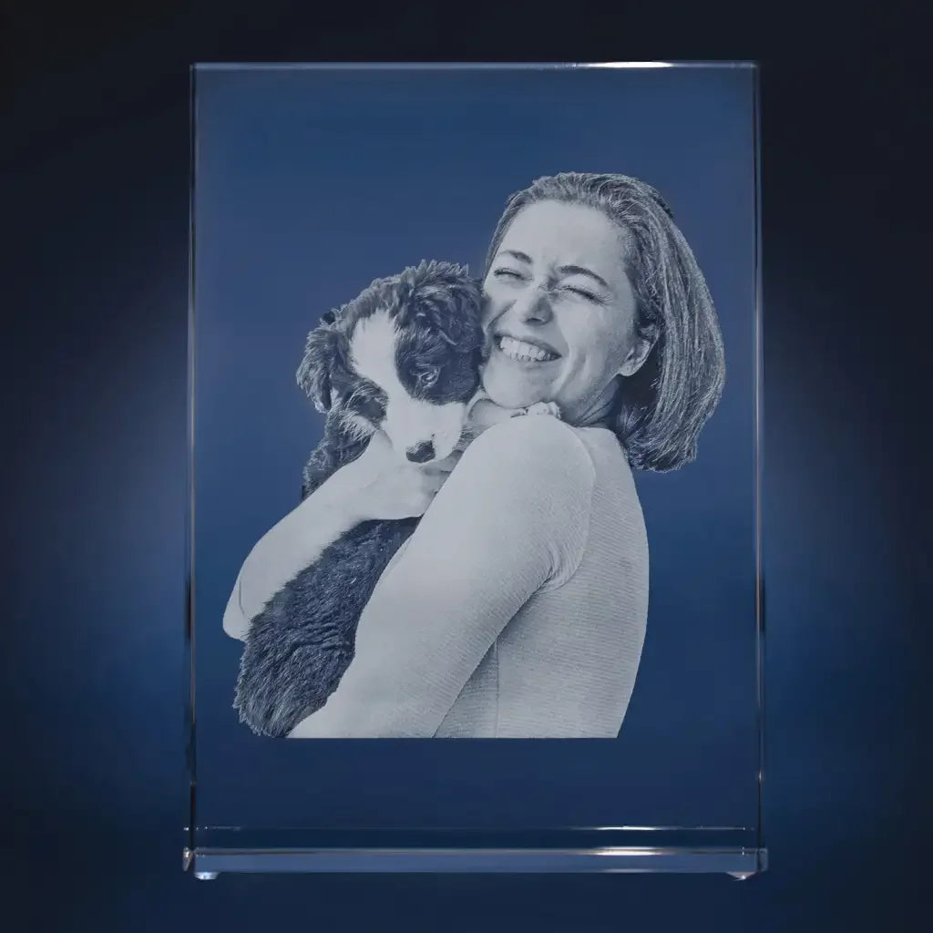 Plaque de Verre Prisme XL Portrait - Gravure 2D Élégante