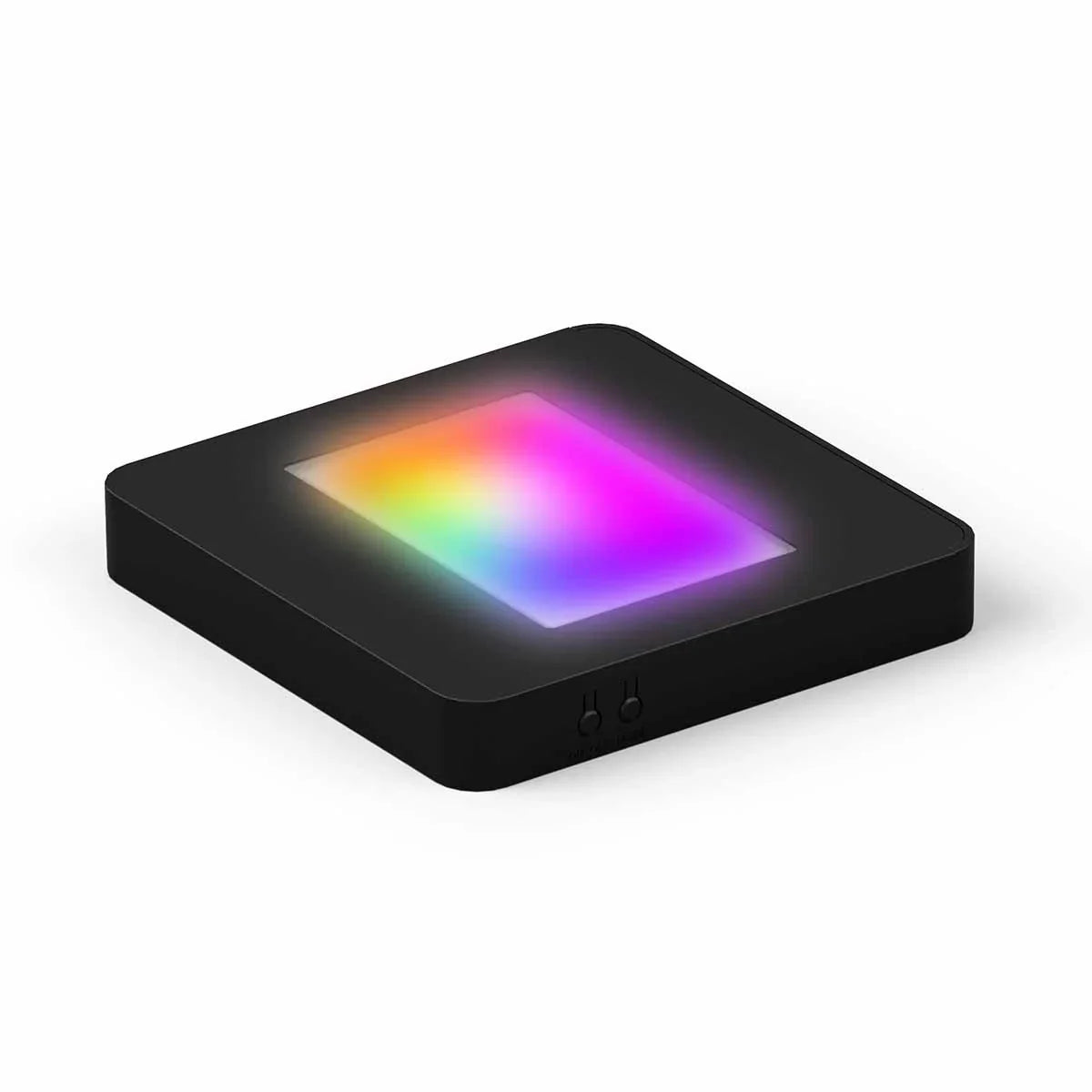 Socle lumineux LED carré noir, éclairage multicolore pour photo gravée en verre