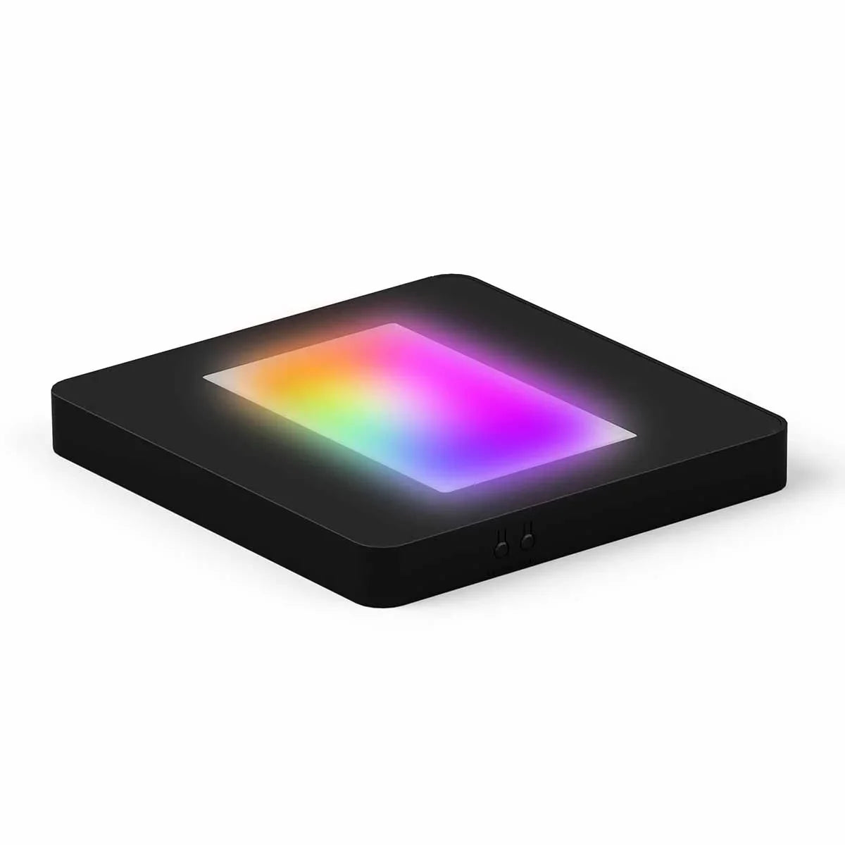 Socle lumineux LED noir carré, lumière arc-en-ciel, accessoire pour photo gravée en verre