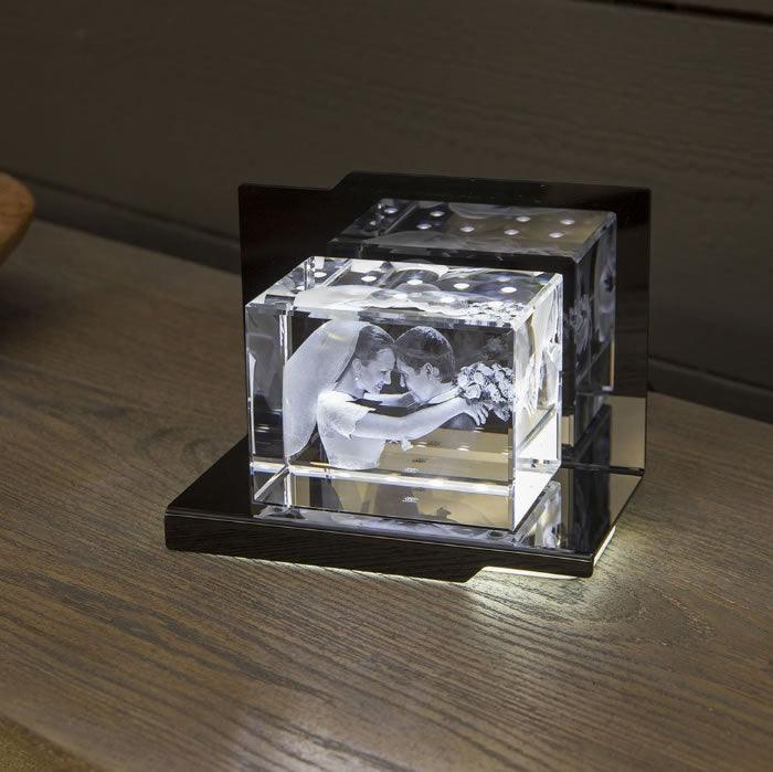 Adagio Socle Lumineux - Support LED Élégant pour Gravures - Cadeaux en verre