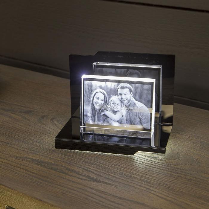 Adagio Socle Lumineux - Support LED Élégant pour Gravures - Cadeaux en verre