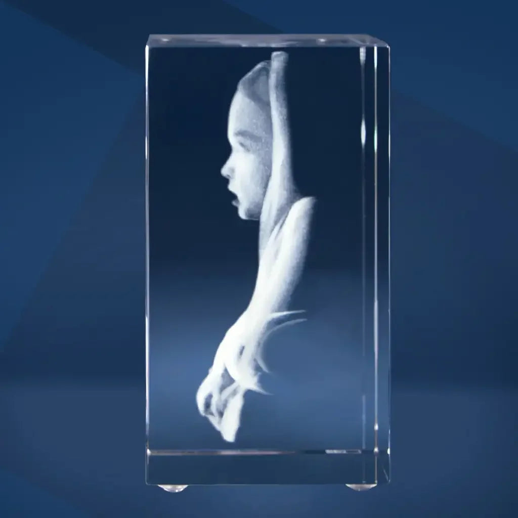 Bloc de Verre M Paysage - Gravure Laser 3D Élégante