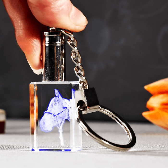 Porte-Clés en Verre Photo 2D Lumineux - Cadeau Original et Éclatant - Cadeaux en verre