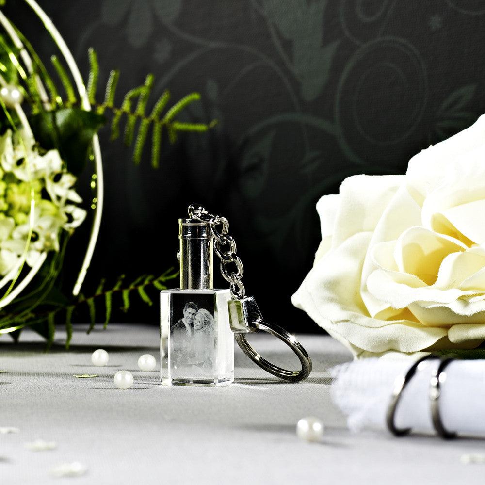 Porte-Clés en Verre Photo 2D Lumineux - Cadeau Original et Éclatant - Cadeaux en verre