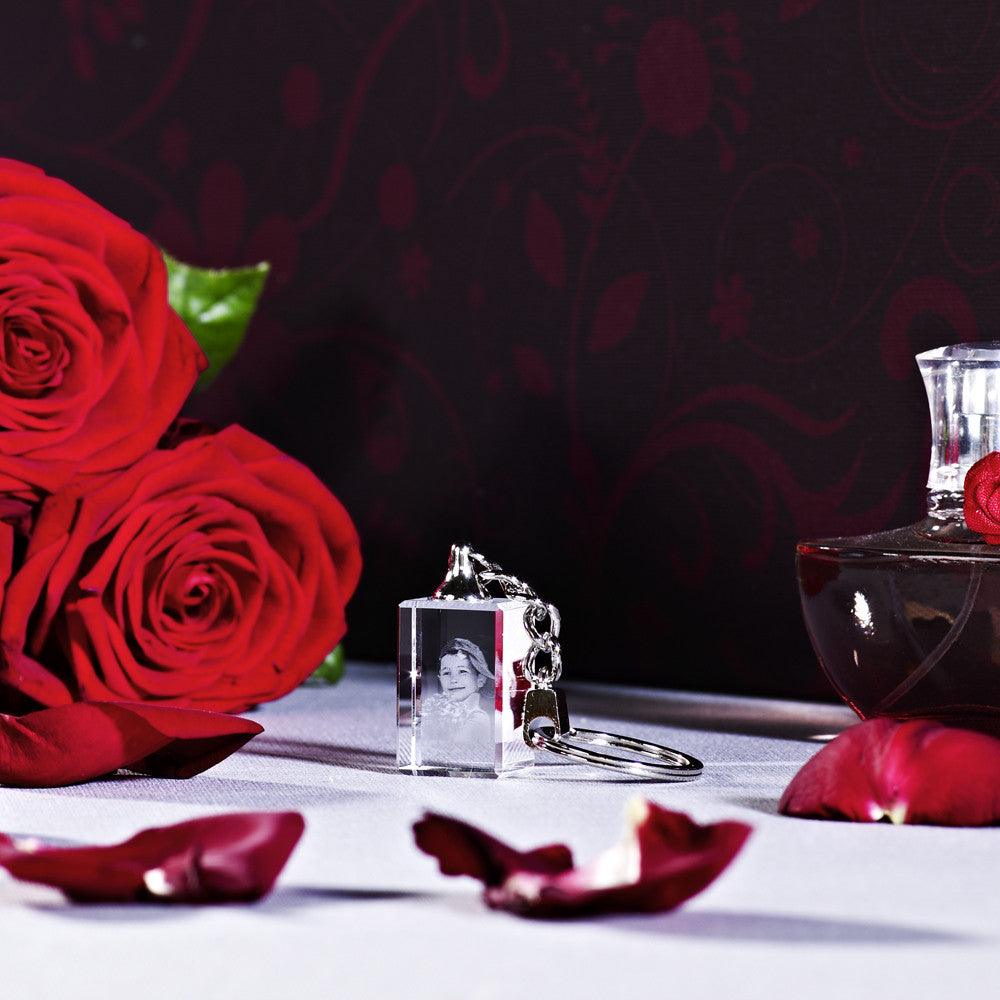 Porte-clés en Verre Personnalisé - Gravure Photo 2D Élégante - Cadeaux en verre