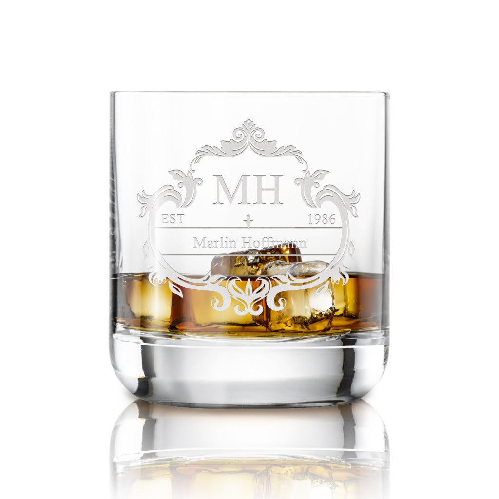 Verre à Whisky Personnalisé avec Gravure Laser | Nom & Motif au Choix