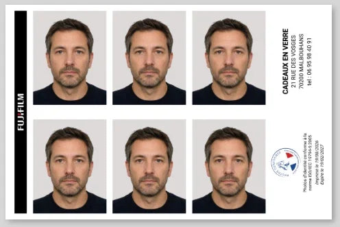 Planche de photos d'identité de l'homme pour documents officiels