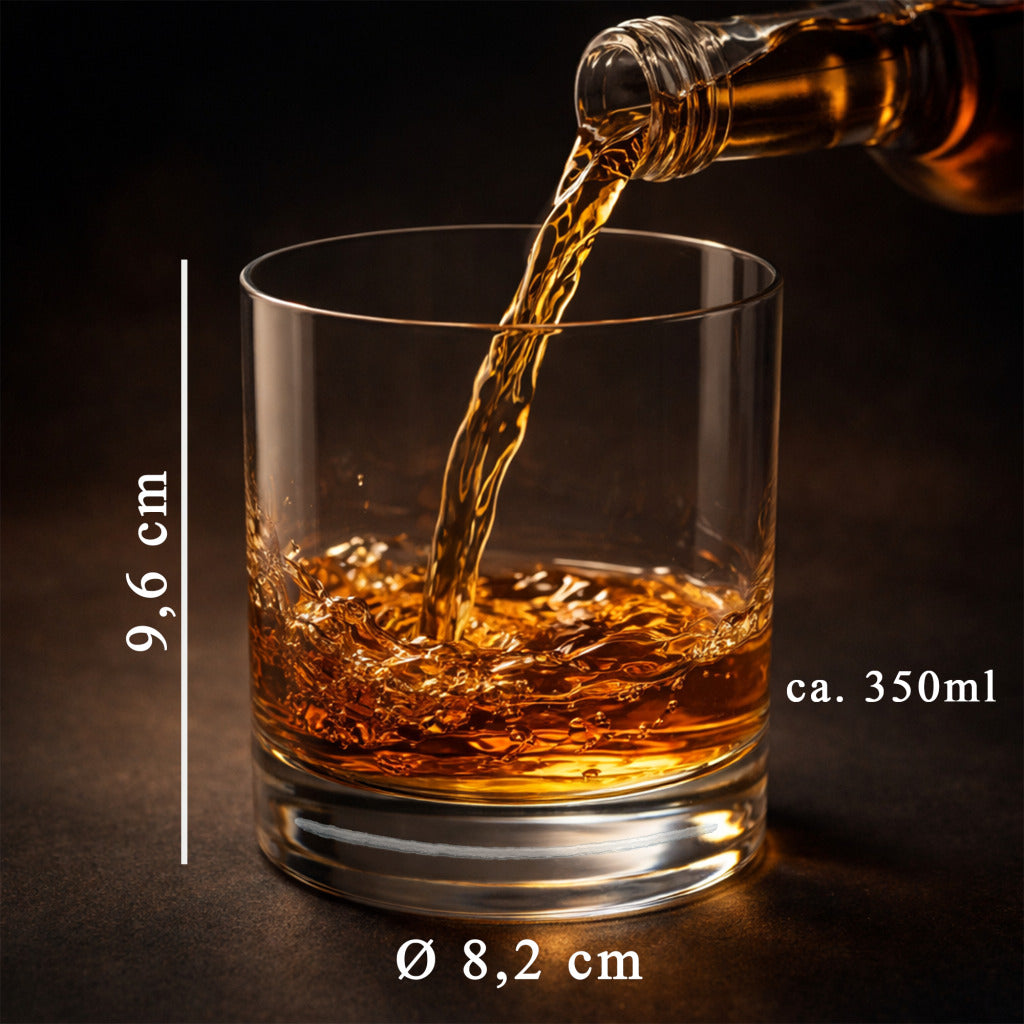 Verre à Whisky Personnalisé 350 ml Gravure Fond | Crâne Ailé ou Blason