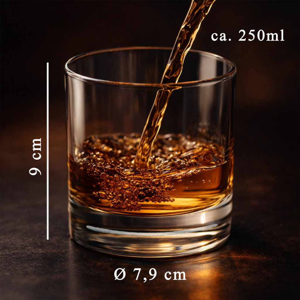 Verre à Whisky Personnalisé 250ml Gravure Fond | Crâne Ailé ou Blason Monogrammé