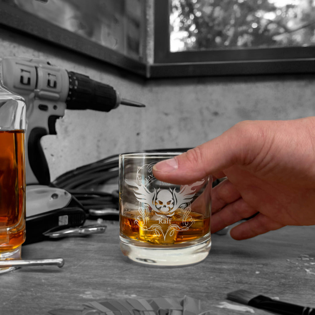 Verre à Whisky Personnalisé avec Gravure Laser | Nom & Motif au Choix