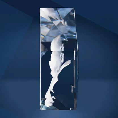 Alpin L Bloc de Verre Gravé Laser 3D - Souvenir Élégant et Unique