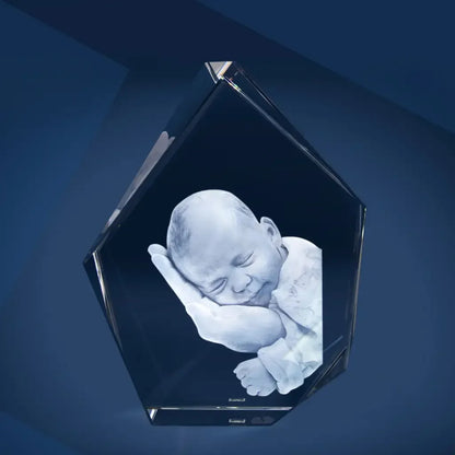 Alpin L Bloc de Verre Gravé Laser 3D - Souvenir Élégant et Unique