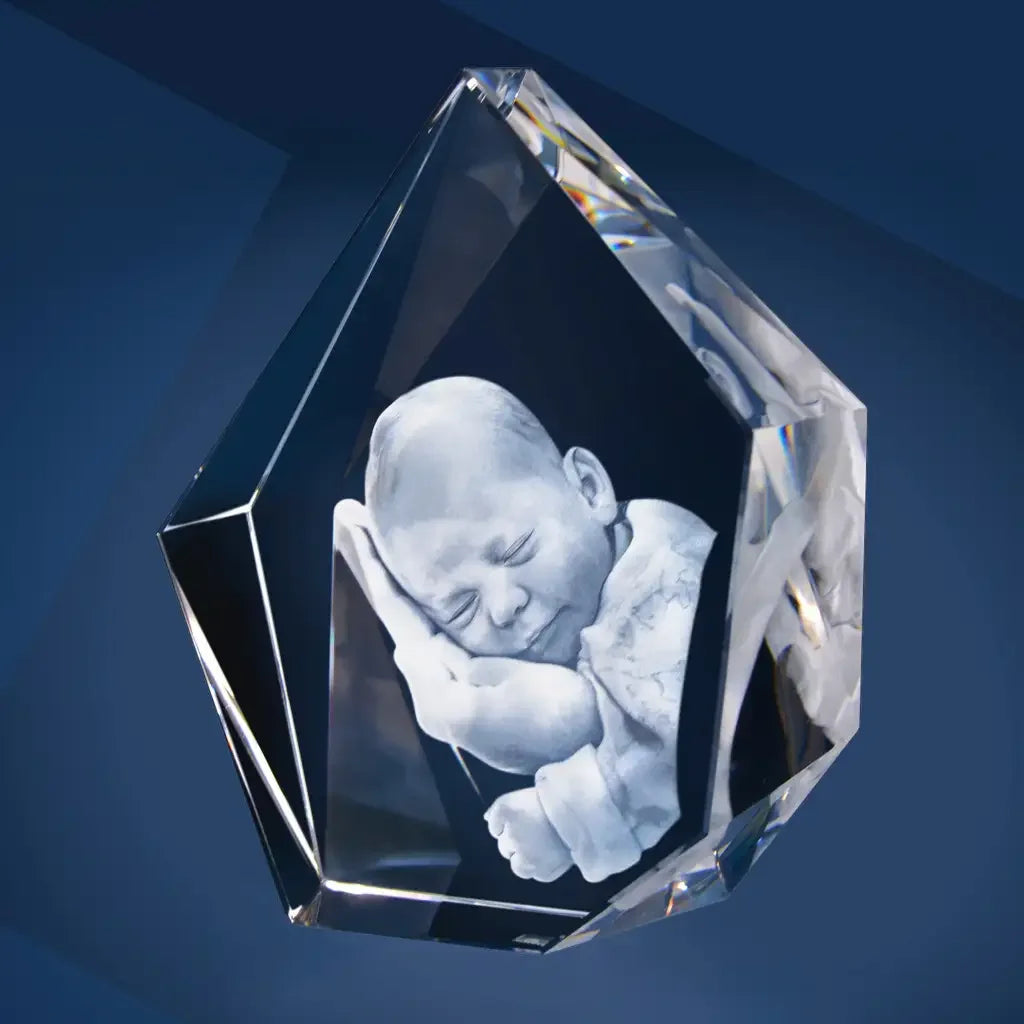 Alpin L Bloc de Verre Gravé Laser 3D - Souvenir Élégant et Unique