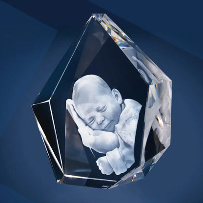 Alpin L Bloc de Verre Gravé Laser 3D - Souvenir Élégant et Unique