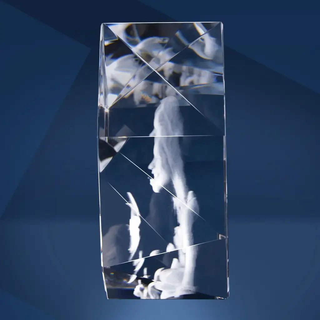 Alpin M Bloc de Verre Gravé Laser 3D - Souvenir Intemporel