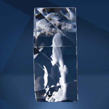 Alpin M Bloc de Verre Gravé Laser 3D - Souvenir Intemporel