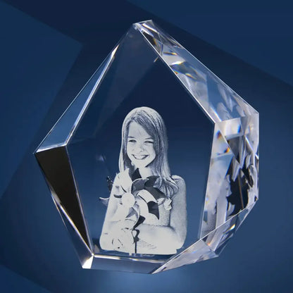 Alpin M Bloc de Verre Gravé Laser 3D - Souvenir Intemporel