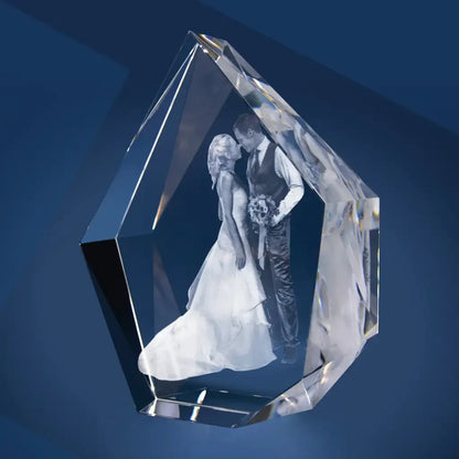 Alpin XL Bloc de Verre Gravé Laser 3D - Souvenir Exceptionnel