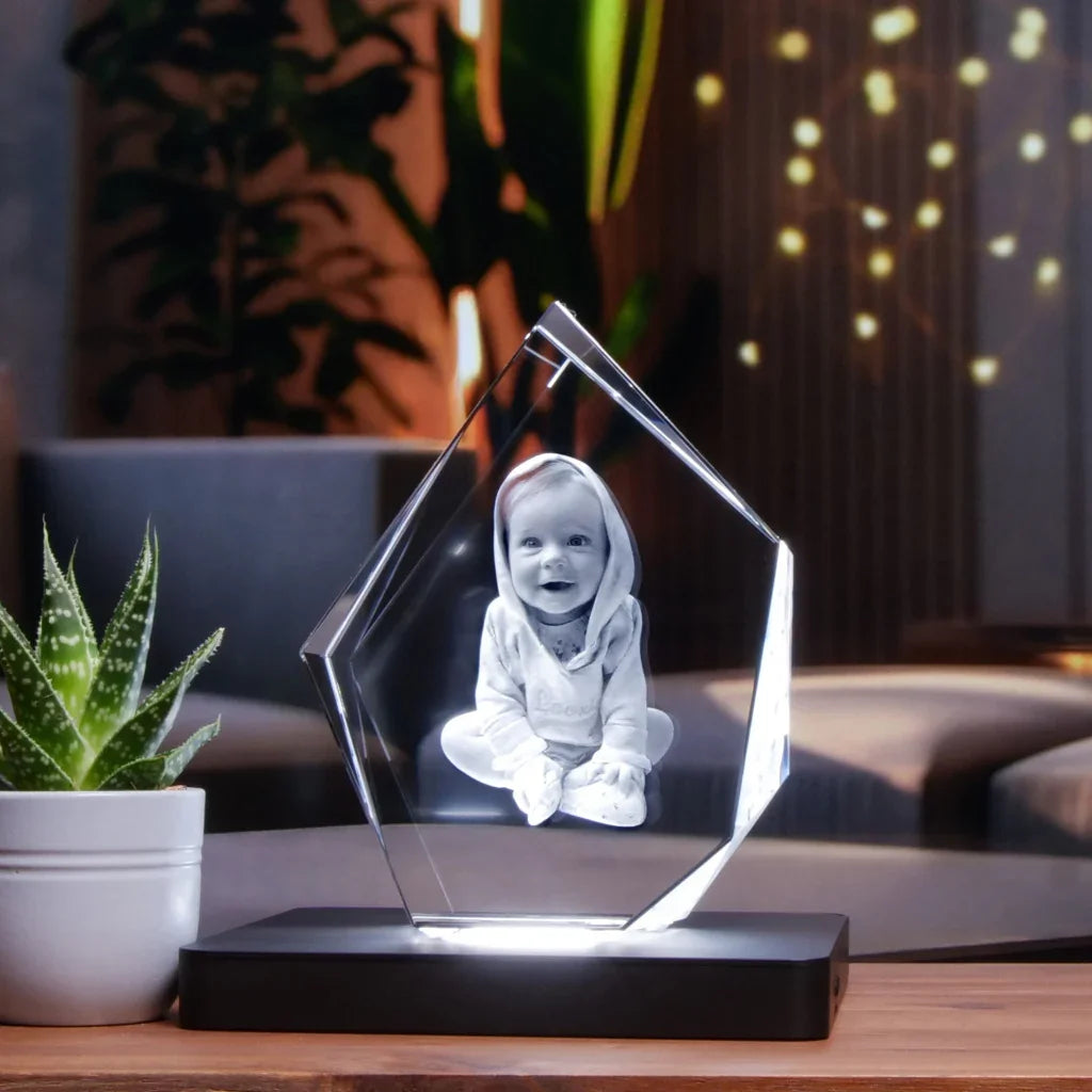 Alpin Bloc de Verre Gravé 3D - Souvenir Intemporel