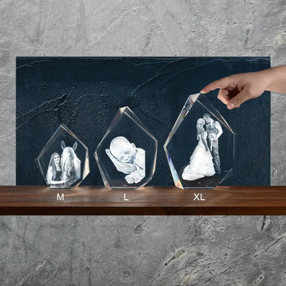 Alpin XL Bloc de Verre Gravé Laser 3D - Souvenir Exceptionnel