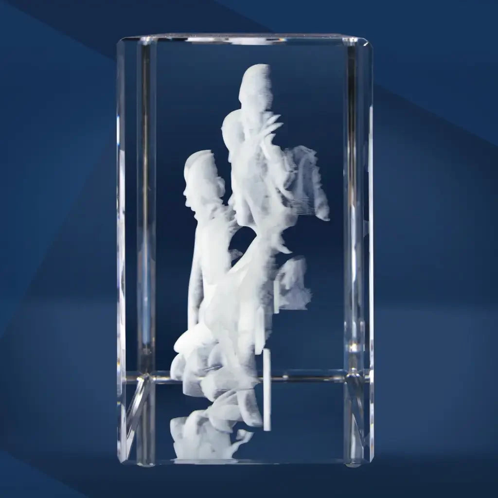 Bloc de Verre Géant Paysage - Gravure Laser 3D Unique