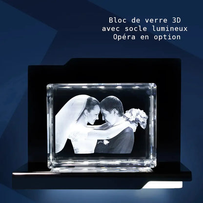 Bloc de Verre XL Paysage - Gravure Laser 3D Élégante