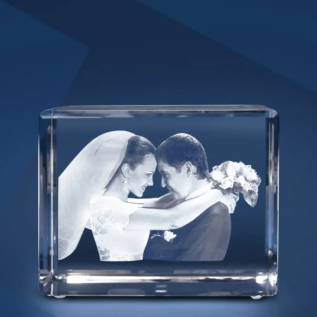 Bloc de Verre XL Paysage - Gravure Laser 3D Élégante