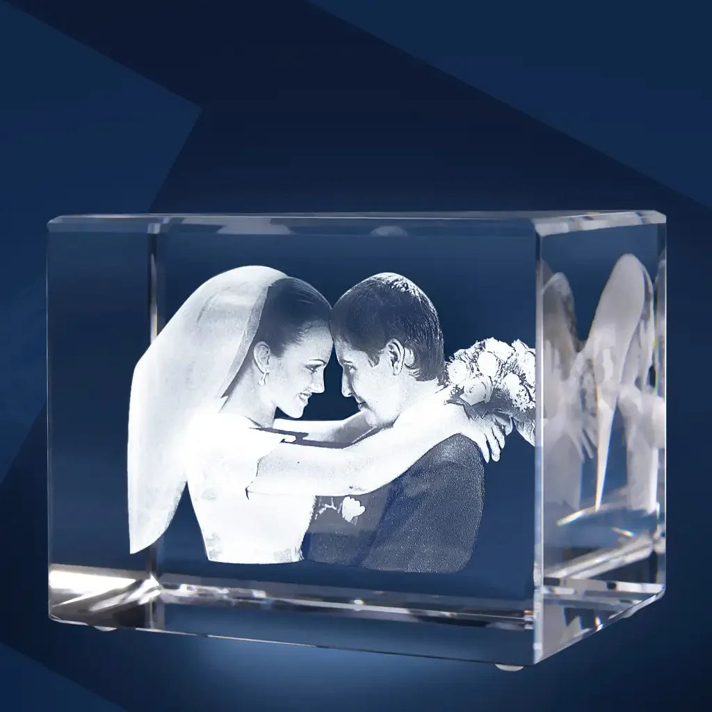 Bloc de Verre XL Paysage - Gravure Laser 3D Élégante