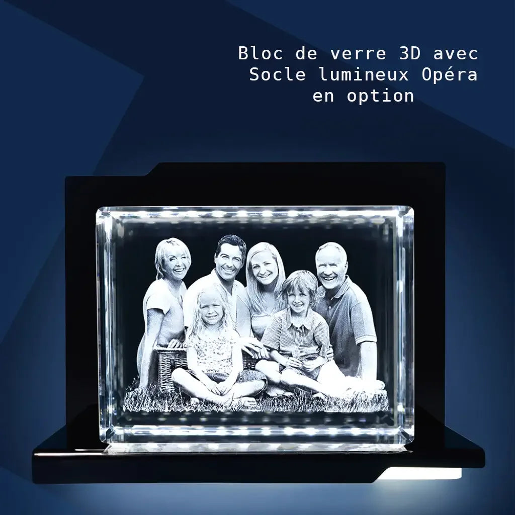 Bloc de Verre XXL Paysage - Gravure Laser 3D Élégante
