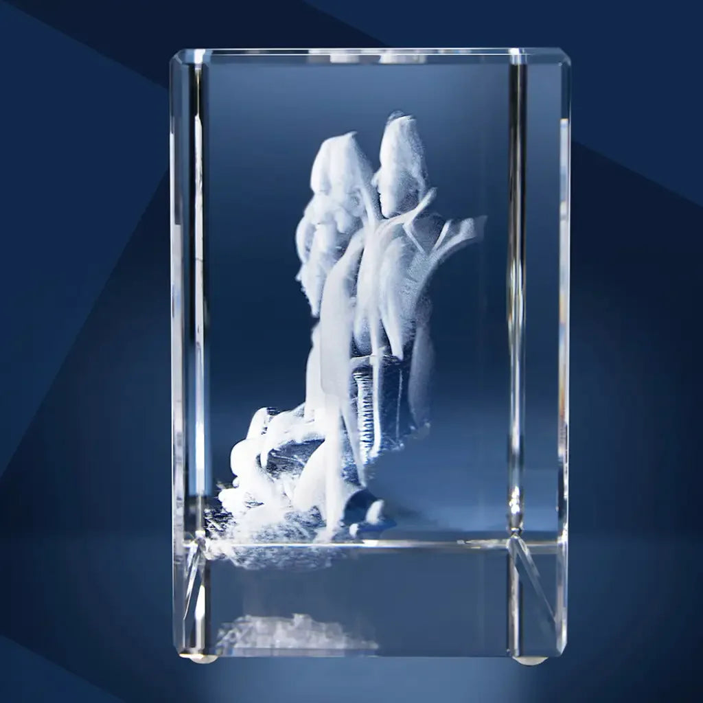 Bloc de Verre XXL Paysage - Gravure Laser 3D Élégante