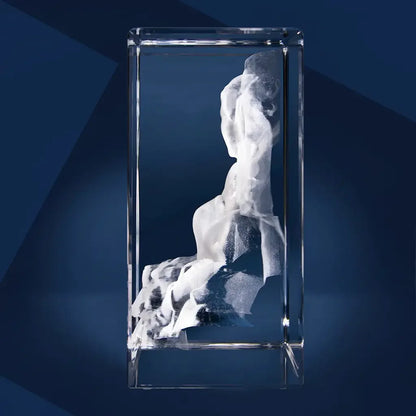 Bloc de Verre XXL Portrait - Gravure Laser 3D Élégante
