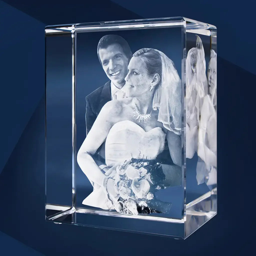 Bloc de Verre XXL Portrait - Gravure Laser 3D Élégante