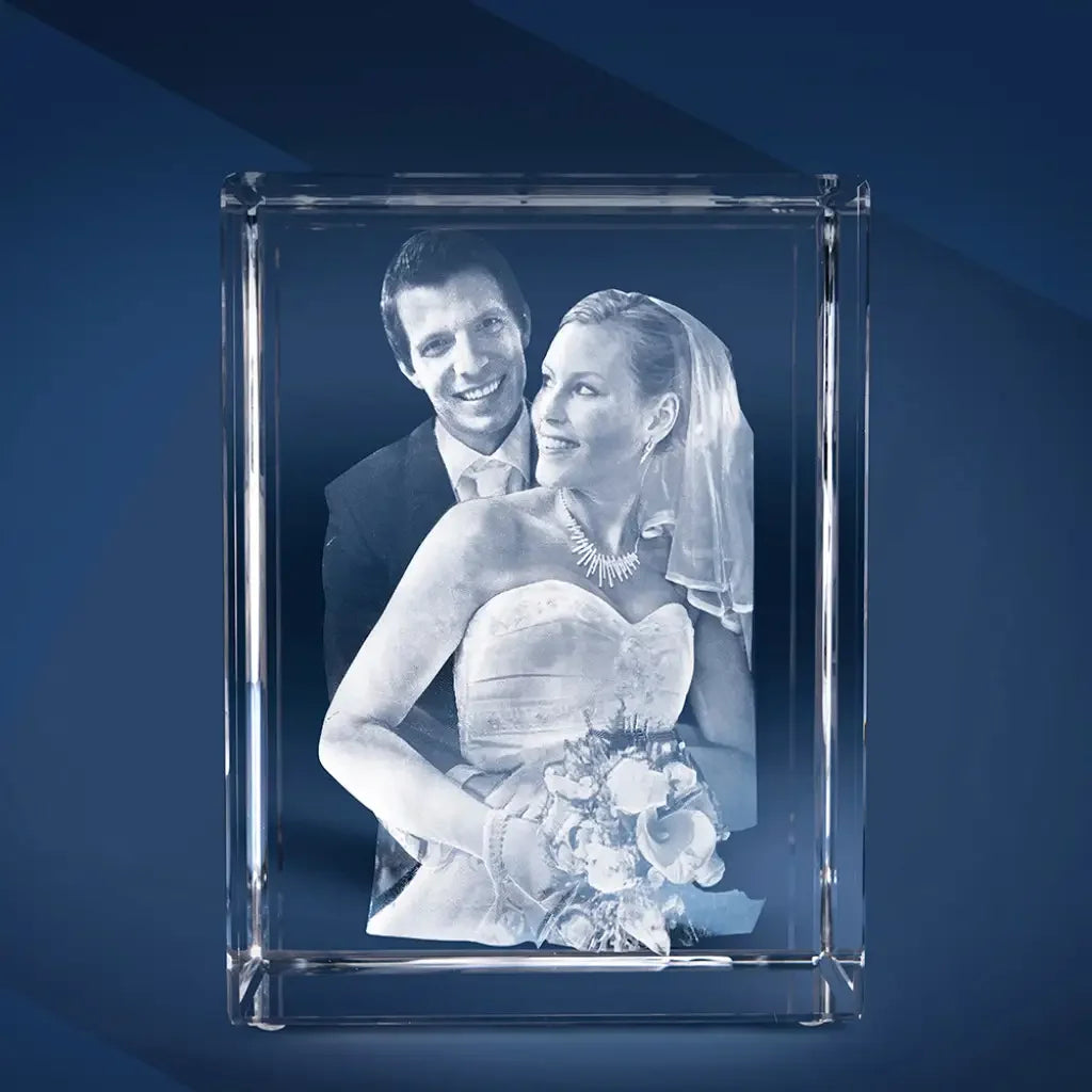 Bloc de Verre XXL Portrait - Gravure Laser 3D Élégante
