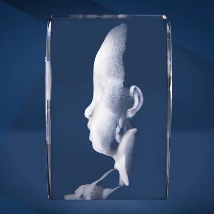 Cœur en Verre L avec Gravure Laser 3D - Cadeau Élégant et Personnalisé