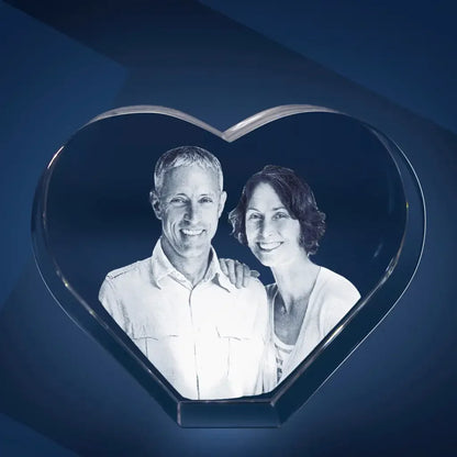 Cœur en Verre XL avec Gravure Laser 3D - Cadeau Émotionnel et Unique