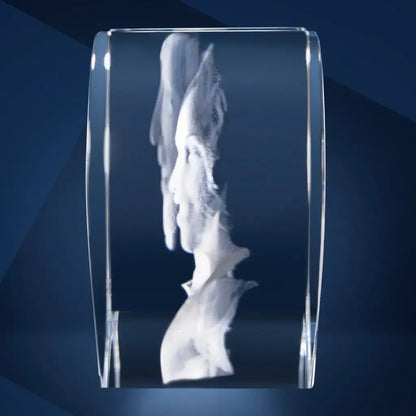 Cœur en Verre XL avec Gravure Laser 3D - Cadeau Émotionnel et Unique