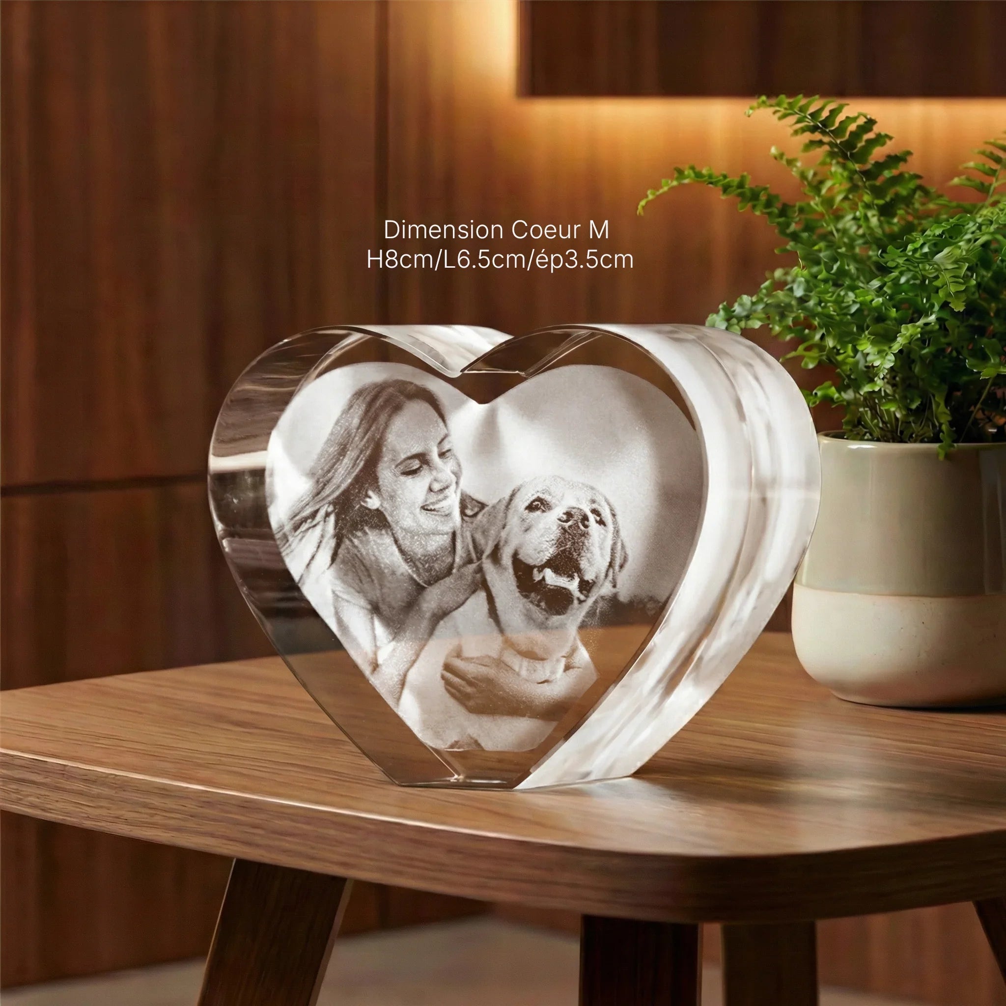 Coeur M - Gravure Laser 2D Élégante et Personnalisée