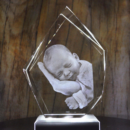 Alpin L Bloc de Verre Gravé Laser 3D - Souvenir Élégant et Unique - Cadeaux en verre