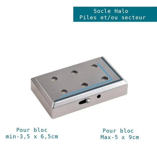 Halo Socle 6 LEDs - Support Lumineux pour Gravures et Décorations