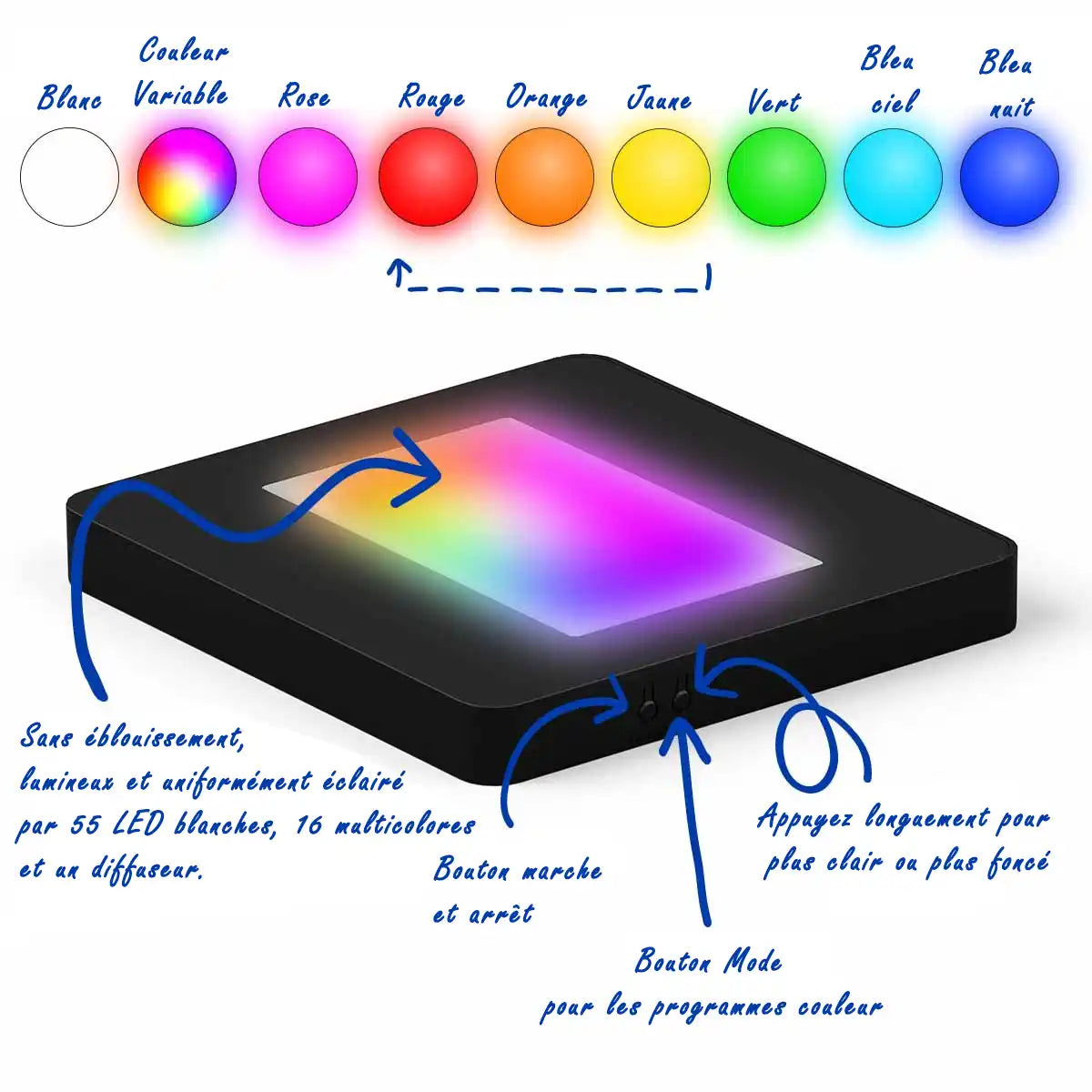 Socle Lumineux XL - Support LED pour Gravures et Décorations